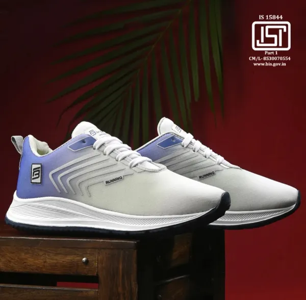 White_And_Blue_Premium_Synthetic_Sports_Shoes_For_Men