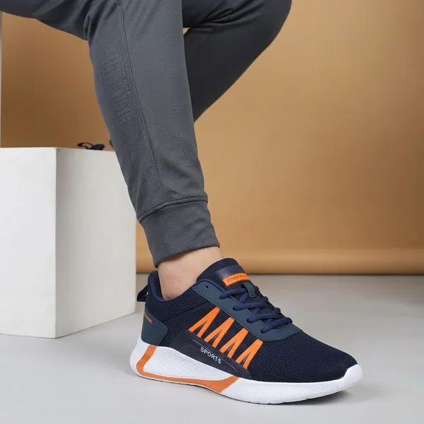 Navy_Blue_And_Orange_Premium_Mesh_Sports_Shoes_For_Men