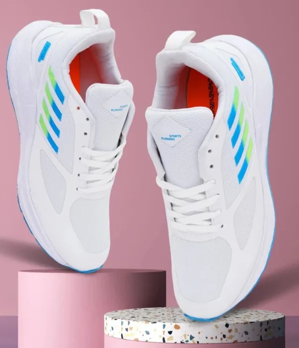 White_Premium_Synthetic_Mesh_Sports_Shoes_For_Men