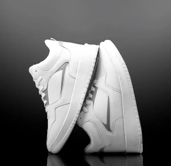 White_And_Grey_Premium_Synthetic_Leather_Sports_Shoes_For_Men