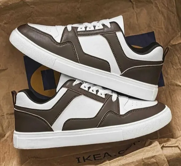White_And_Brown_Premium_Synthetic_Leather_Sports_Shoes_For_Men