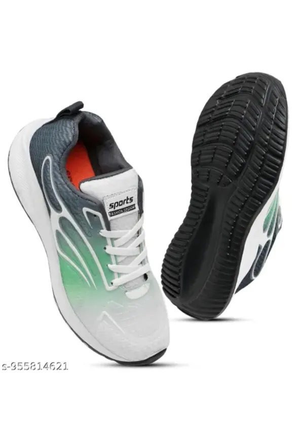White_And_Green_Premium_Breathable_Mesh_Sports_Shoes_For_Men