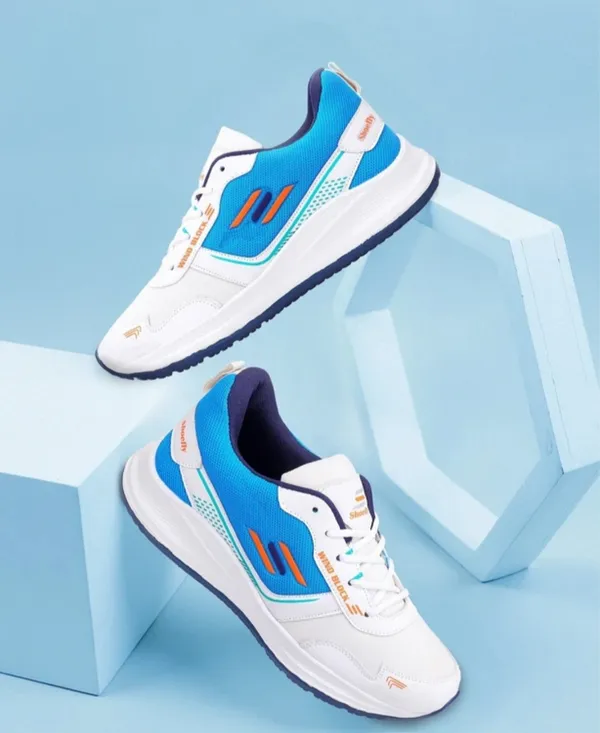 White_And_Blue_Premium_Mesh_And_Synthetic_Sports_Shoes_For_Men