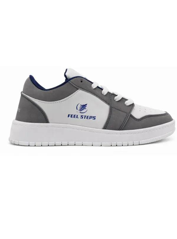 White_And_Grey_Premium_Synthetic_Leather_Sports_Shoes_For_Men
