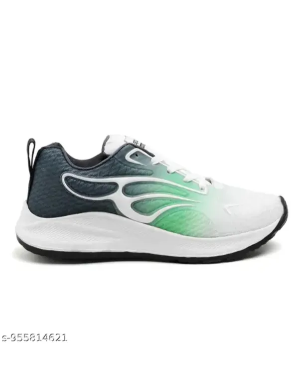 White_And_Green_Premium_Breathable_Mesh_Sports_Shoes_For_Men