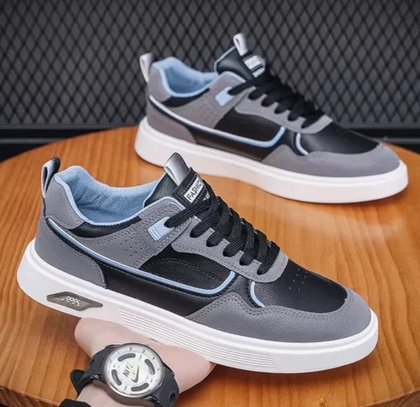 Grey_And_Black_Premium_Synthetic_Leather_And_Mesh_Sports_Shoes_For_Men