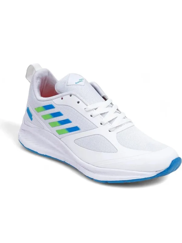 White_Premium_Synthetic_Mesh_Sports_Shoes_For_Men