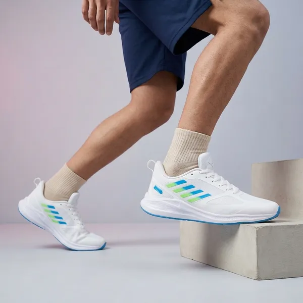 White_Premium_Synthetic_Mesh_Sports_Shoes_For_Men