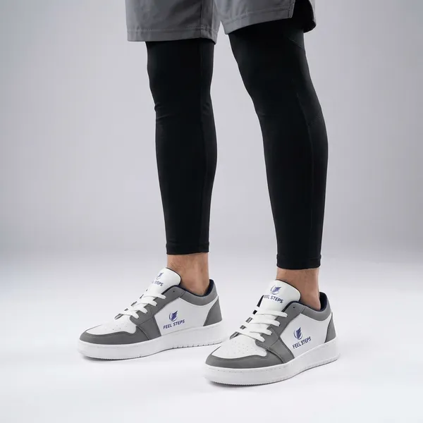 White_And_Grey_Premium_Synthetic_Leather_Sports_Shoes_For_Men