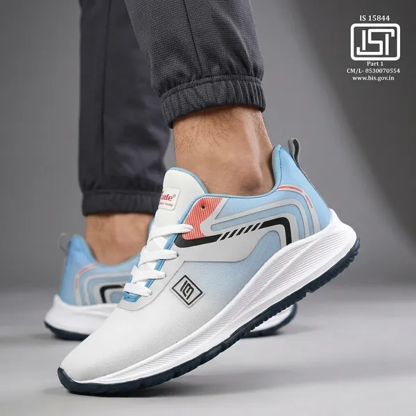 White_And_Blue_Premium_Synthetic_Sports_Shoes_For_Men
