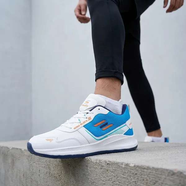 White_And_Blue_Premium_Mesh_And_Synthetic_Sports_Shoes_For_Men