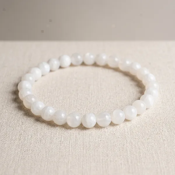 White_Natural_Crystal_Moonstone_Bracelet_For_Unisex