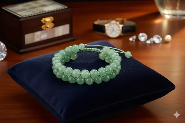 Green_Aventurine_Natural_Crystal_Double_Beaded_Bracelet_For_Unisex