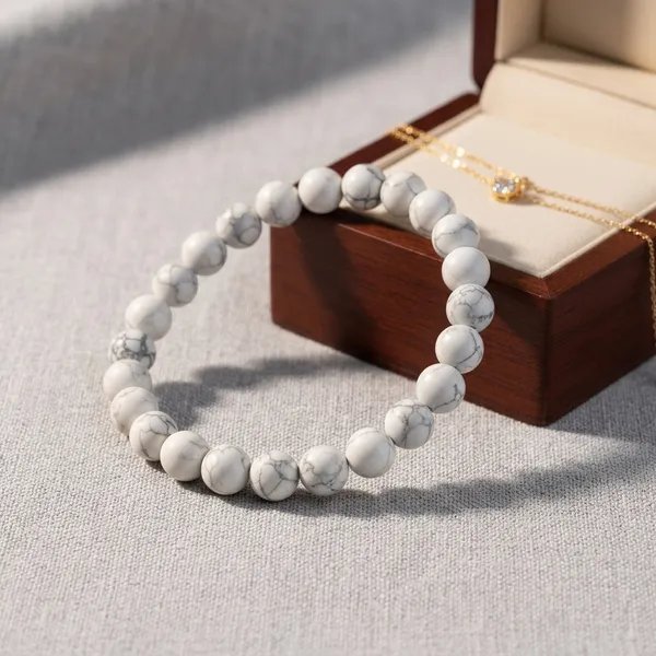 White_Natural_Crystal_Howlite_Bracelet