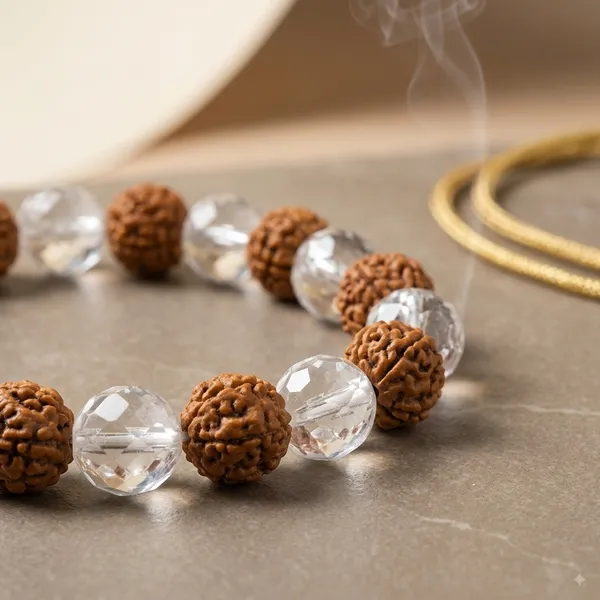 Brown_And_Clear_Natural_Crystal_Sphatik_Rudraksh_Bracelet