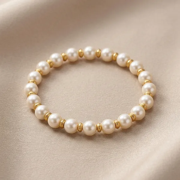 White_And_Cream_Natural_Crystal_Pearl_Bracelet