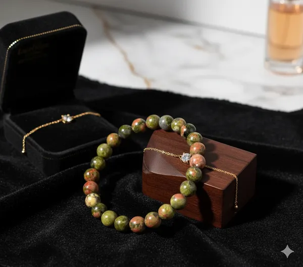 Multicolor_Unakite_Natural_Crystal_Bracelet_For_Unisex