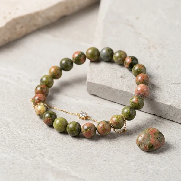 Multicolor_Unakite_Natural_Crystal_Bracelet_For_Unisex