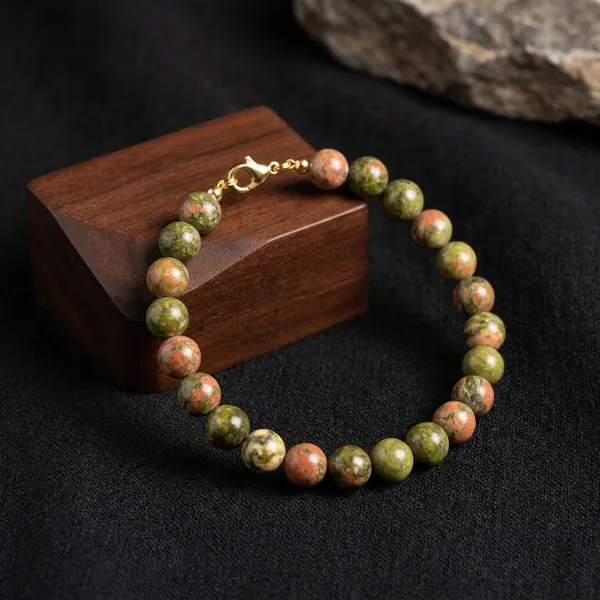 Multicolor_Unakite_Natural_Crystal_Bracelet_For_Unisex