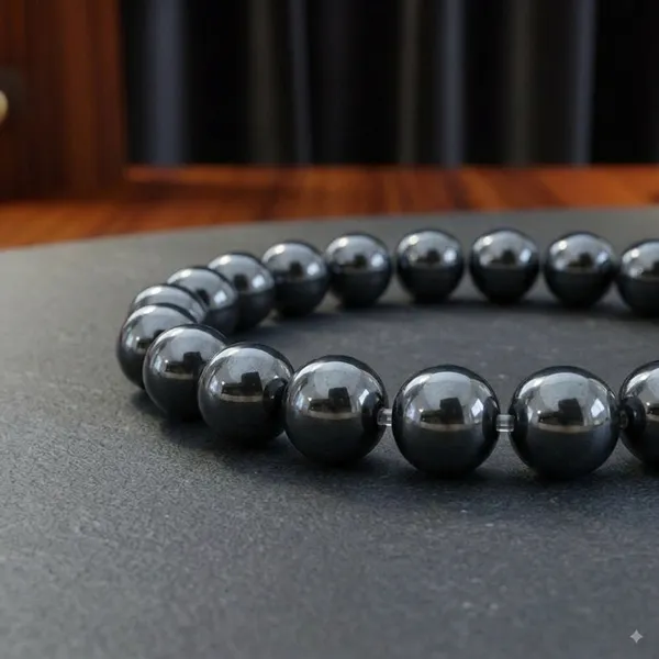 Metallic_Grey_Natural_Crystal_Hematite_Bracelet_For_Unisex