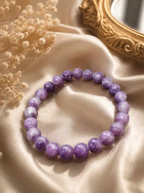 Purple_Natural_Crystal_Lepidolite_Bracelet
