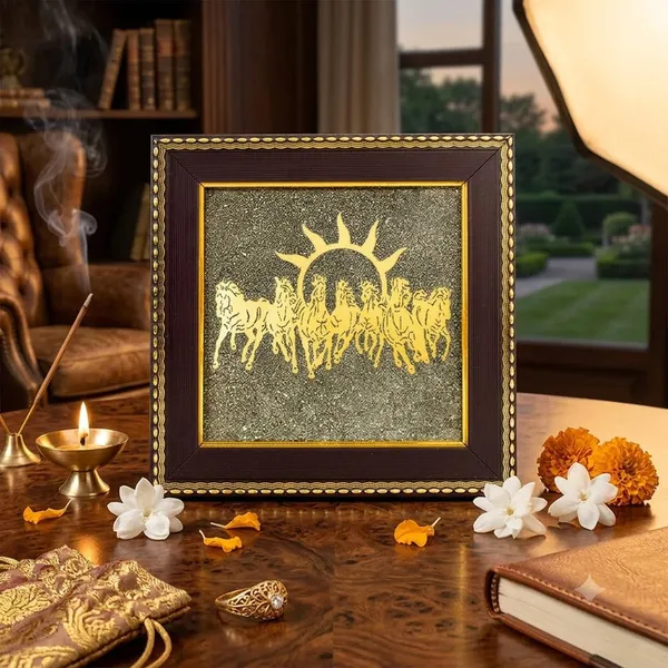 7_Horses_on_Raw_Pyrite_Frame_for_Wealth,_Success_&_Vastu_Decor
