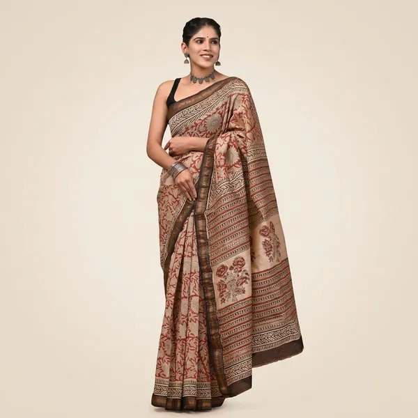 Beige_Banarasi_Maheshwari_Silk_Floral_Print_Saree_With_Matching_Blouse_For_Women