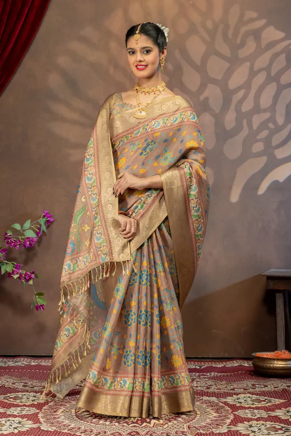 Premium_Kalamkari_Cotton_Silk_Saree_-_Beige