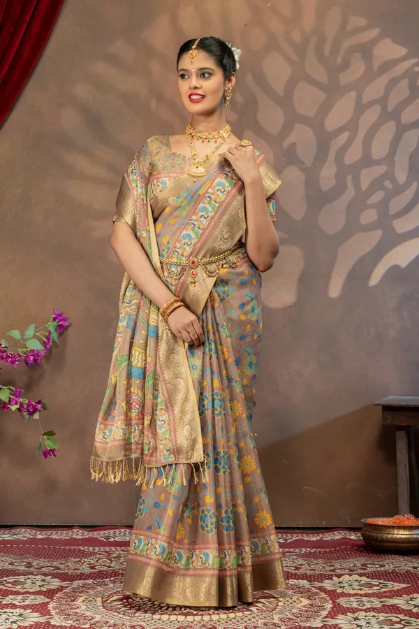 Premium_Kalamkari_Cotton_Silk_Saree_-_Beige