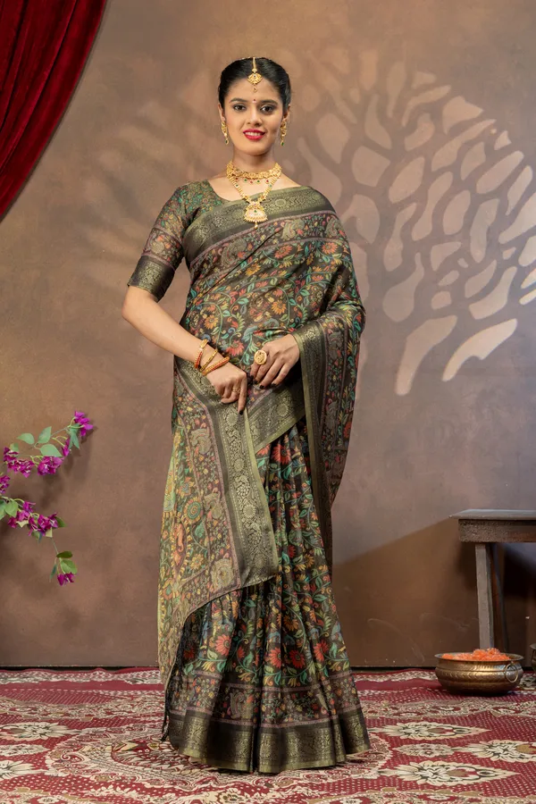 Premium_Kalamkari_Cotton_Silk_Saree_-_Black
