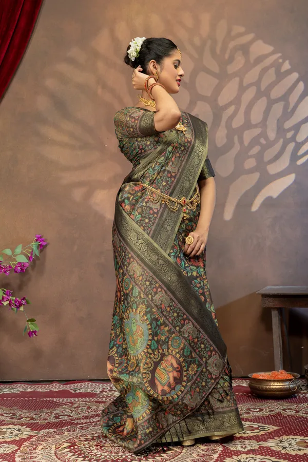 Premium_Kalamkari_Cotton_Silk_Saree_-_Black