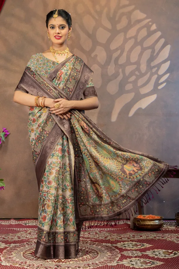 Premium_Kalamkari_Cotton_Silk_Saree_-_Grey