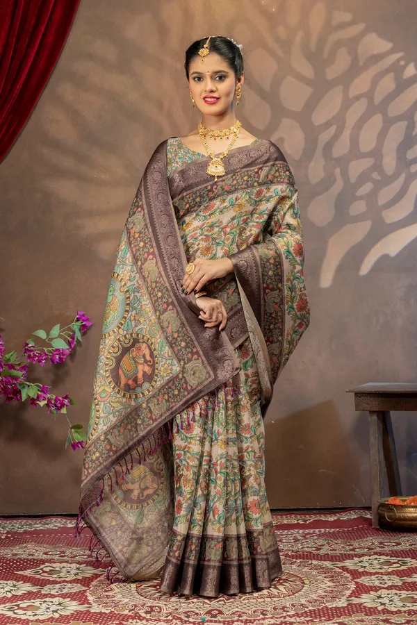Premium_Kalamkari_Cotton_Silk_Saree_-_Grey