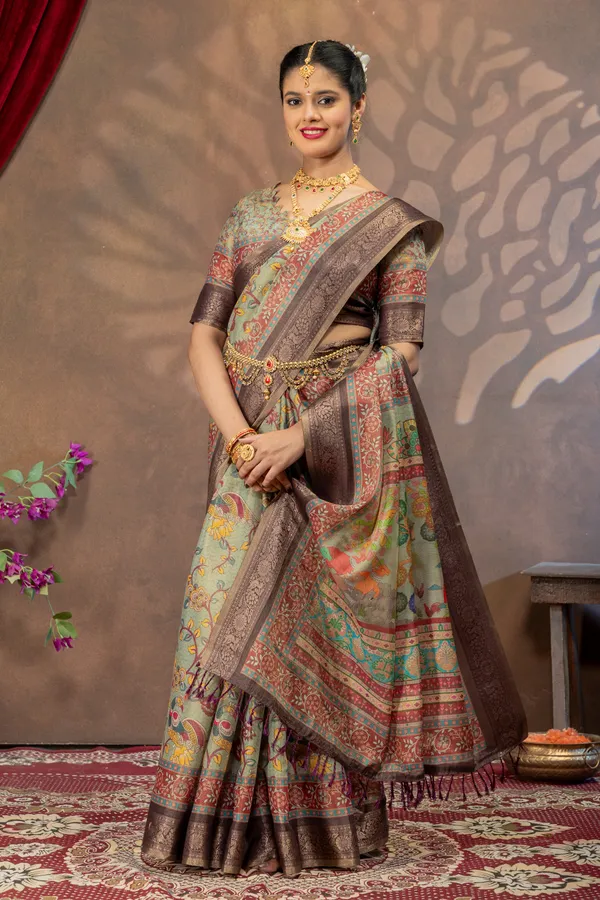 Premium_Kalamkari_Cotton_Silk_Saree_-_Grey