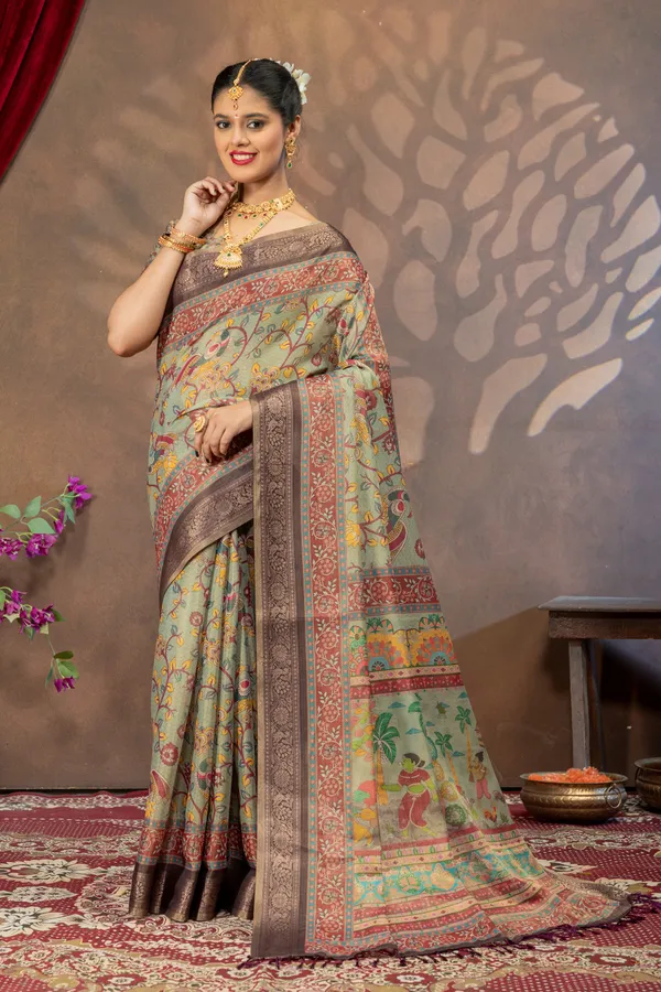 Premium_Kalamkari_Cotton_Silk_Saree_-_Grey