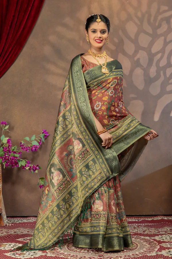 Premium_Kalamkari_Cotton_Silk_Saree_-_Red