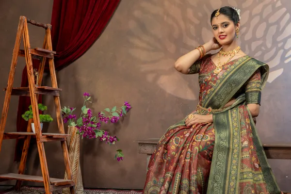 Premium_Kalamkari_Cotton_Silk_Saree_-_Red