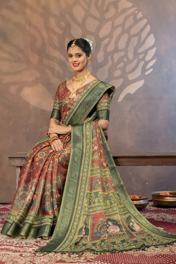Premium_Kalamkari_Cotton_Silk_Saree_-_Red