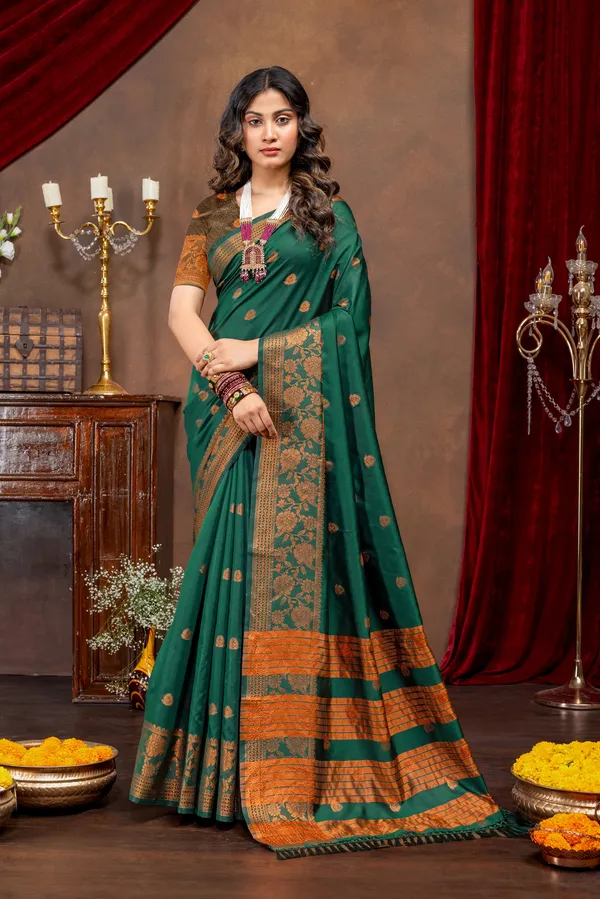 Premium_Litchi_Silk_Kota_Saree_-_Green