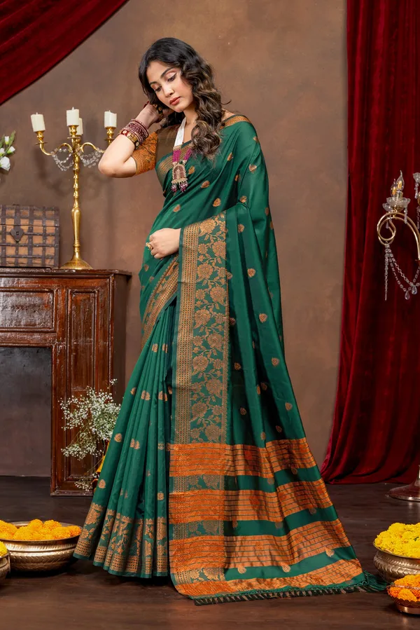 Premium_Litchi_Silk_Kota_Saree_-_Green
