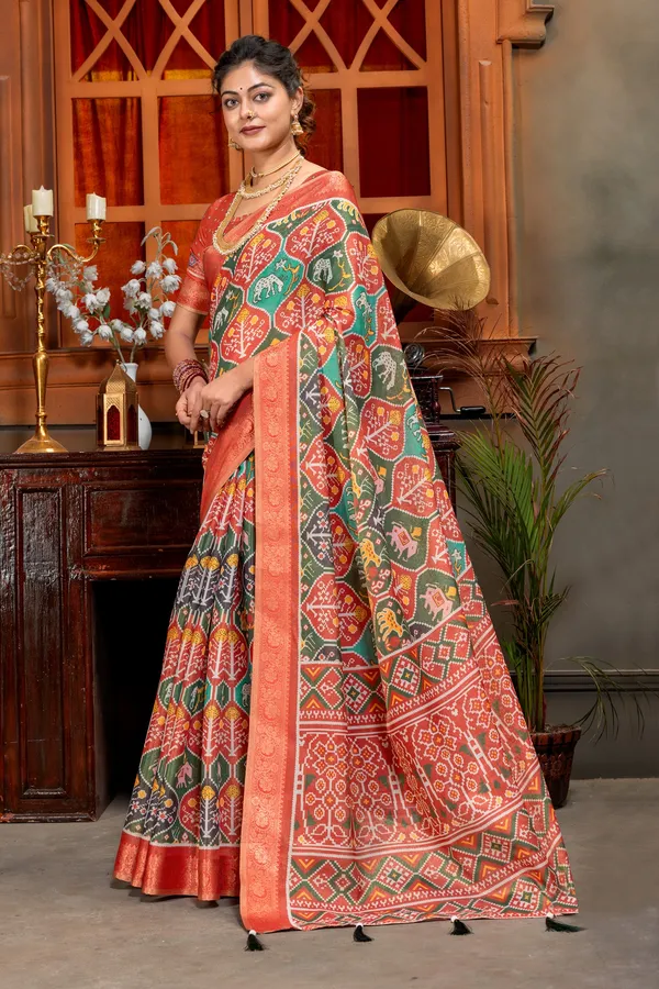 Premium_Patola_Type_Cotton_Silk_Saree