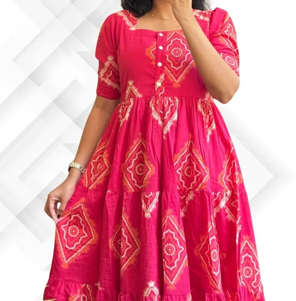 Hbkart_Women_Tiered_Pink_Maxi/Full_Length_Dress