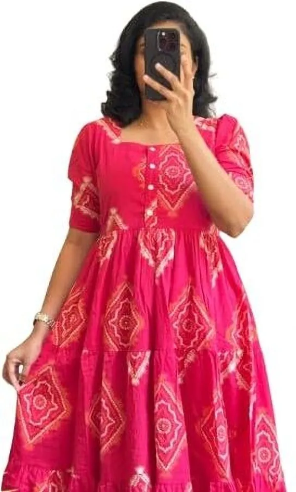 Hbkart_Women_Tiered_Pink_Maxi/Full_Length_Dress