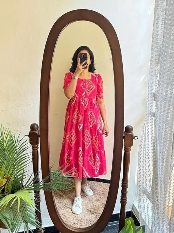 Hbkart_Women_Tiered_Pink_Maxi/Full_Length_Dress