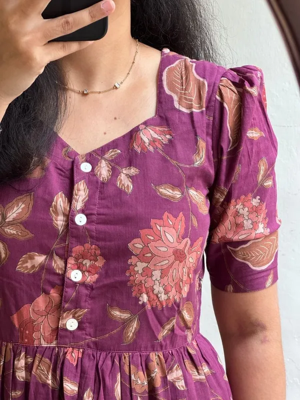 Hbkart_Women_Fit_And_Flare_Purple_Midi/Calf_Length_Dress
