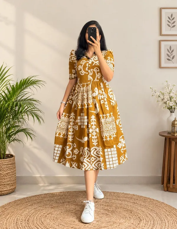 HBKART_New_Design_Women_Half_Sleeves_Printed_Middy_Gown_||_Women_Gown