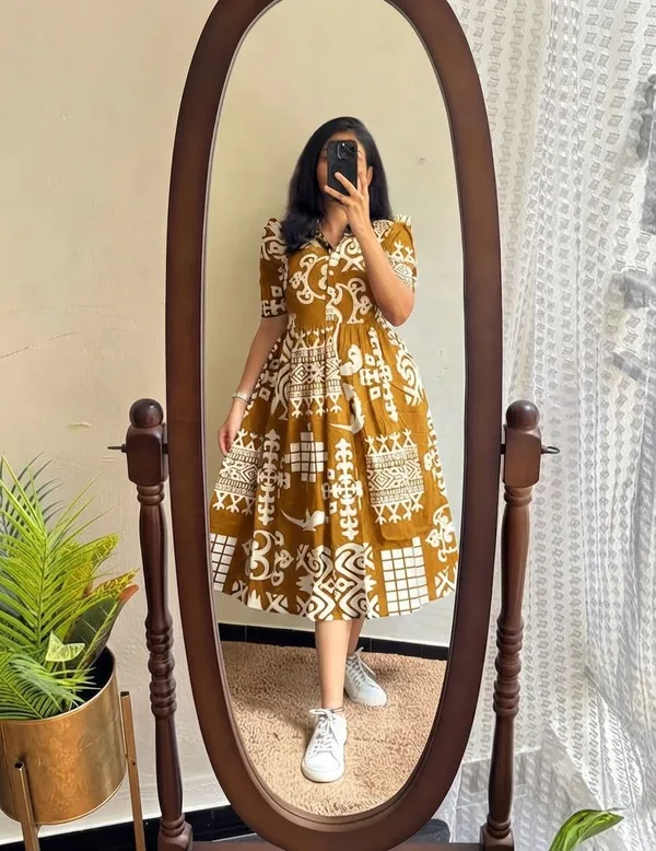 HBKART_New_Design_Women_Half_Sleeves_Printed_Middy_Gown_||_Women_Gown