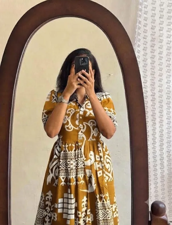 HBKART_New_Design_Women_Half_Sleeves_Printed_Middy_Gown_||_Women_Gown
