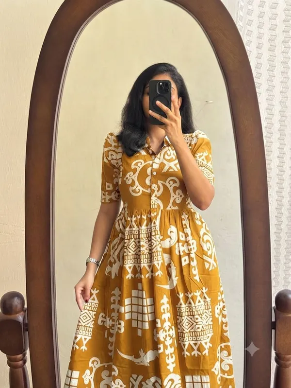 HBKART_New_Design_Women_Half_Sleeves_Printed_Middy_Gown_||_Women_Gown