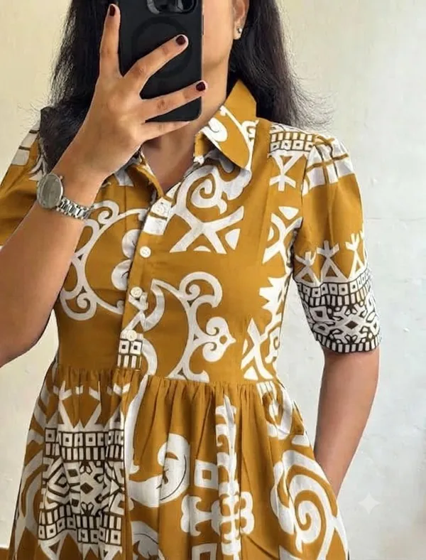 HBKART_New_Design_Women_Half_Sleeves_Printed_Middy_Gown_||_Women_Gown